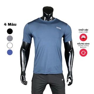 Áo thể thao nam, áo thun nam trơn cổ tròn vải thun lạnh co dãn 4 chiều cao cấp, áo tập gym nam body thoáng mát