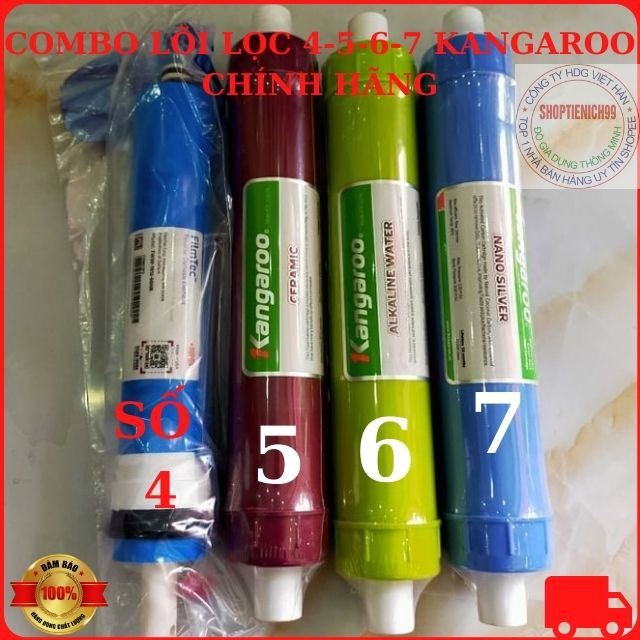 Combo Lõi Lọc Số 4-5-6-7 Kangaroo Hàng Chính Hãng Giá Siêu Rẻ,Lắp Vừa Cho Các Loại Máy Lọc RO, Hoàn Tiền 300% Nếu Sai.