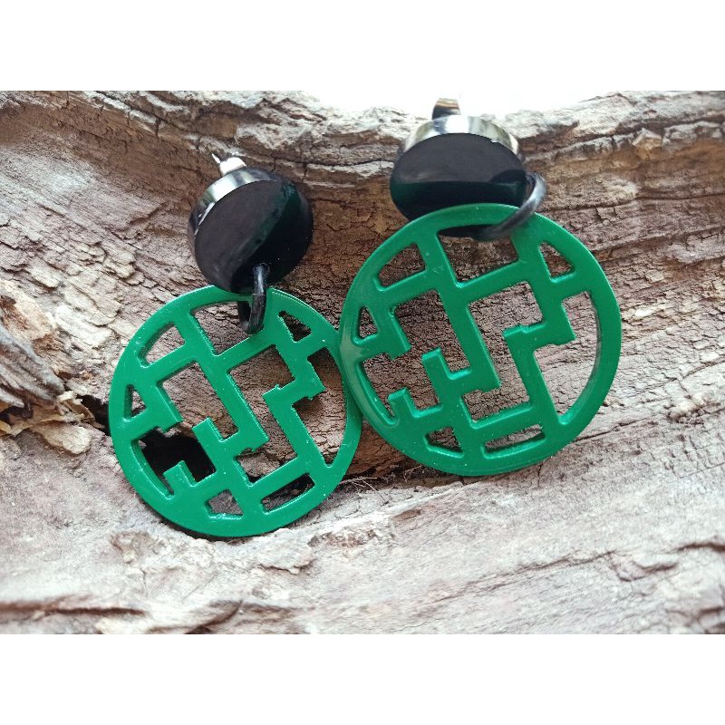 Bông tai làm từ sừng trâu tự nhiên hàng cao cấp xuất đi châu Âu đeo không bị ăn tai