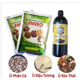 Combo 2 Gói Emzeo Khử Mùi Hôi Và 1 Lít Mật Rỉ Đường Nguyên Chất