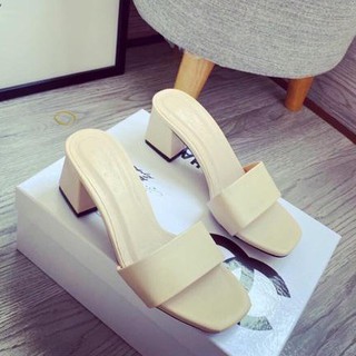 Guốc dép nữ quai trơn đế vuông 5 phân chất đẹp  A42