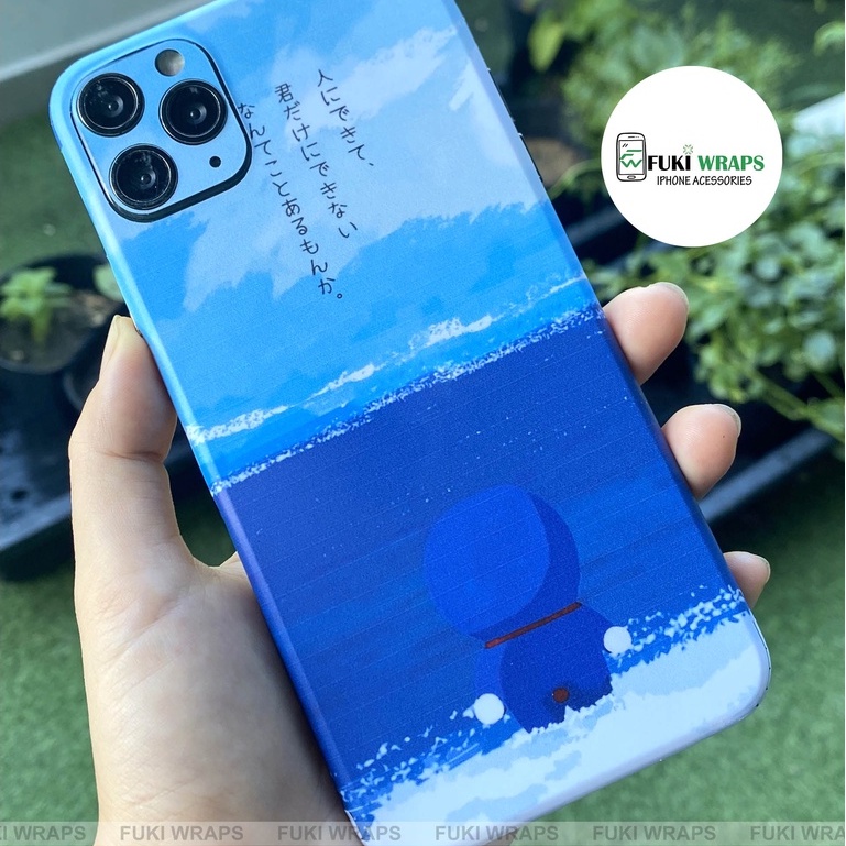Tấm dán Skin Doremon FULL VIỀN Dành Cho 13prm , 12prm , 11prm , x, xsm , xr, 6p , 7p , 8p - FukiShop