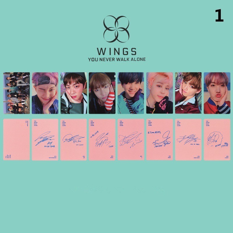 Thẻ ảnh thần tượng KPOP BTS Bangtan Boys WINGS YOU NEVER WALK ALONE