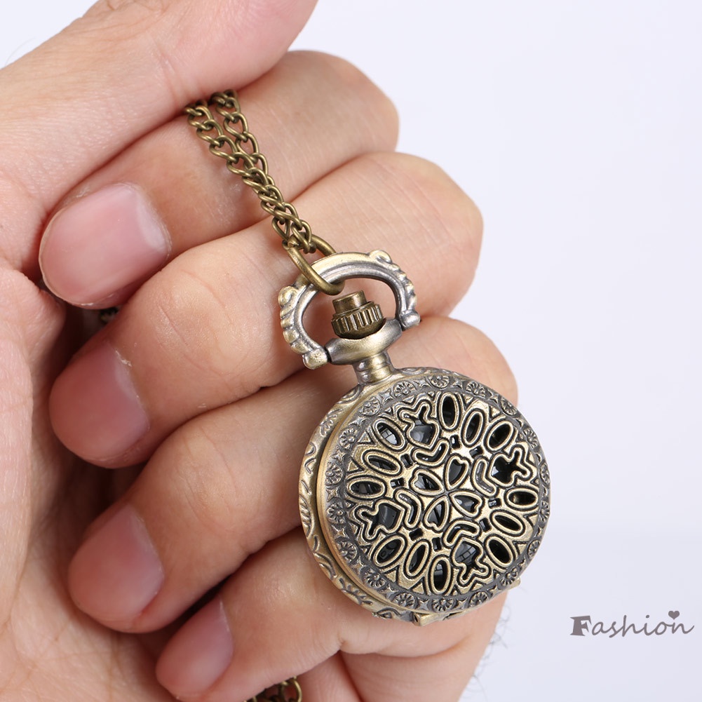 Đồng Hồ Quả Quýt Chạm Khắc Hình Hoa Phong Cách Vintage Thời Trang
