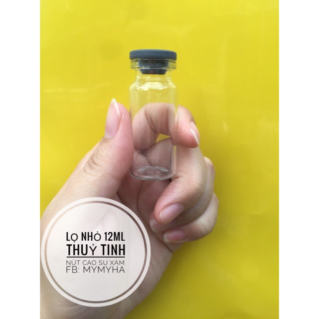 Combo 30 lọ nhỏ 12ml/20/25ml thuỷ tinh nút cao su xám