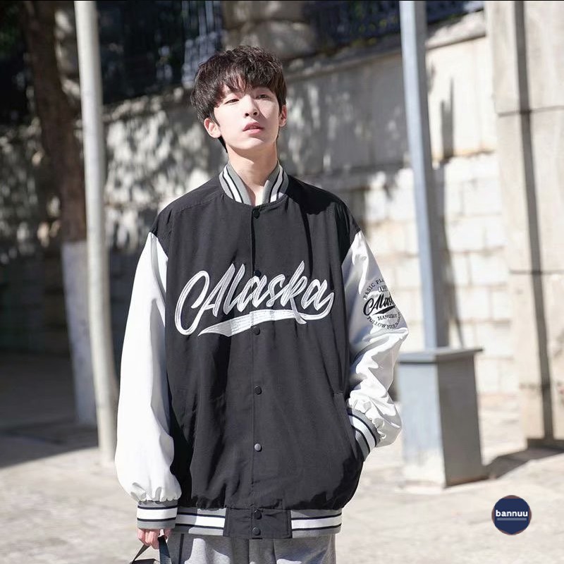 Áo Khoác Bomber Dáng Rộng Phong Cách Hàn Quốc Cho Nam Giới áo zipper Hợp thời trang áo choàng unisex Bình thường áo khoác bóng chày đàn ông và đàn bà