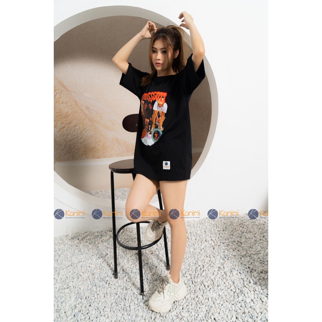 Áo phông, áo Thun tay lỡ form rộng TRAVIS SCOTT Nam Nữ Ulzzang Unisex Kanimi