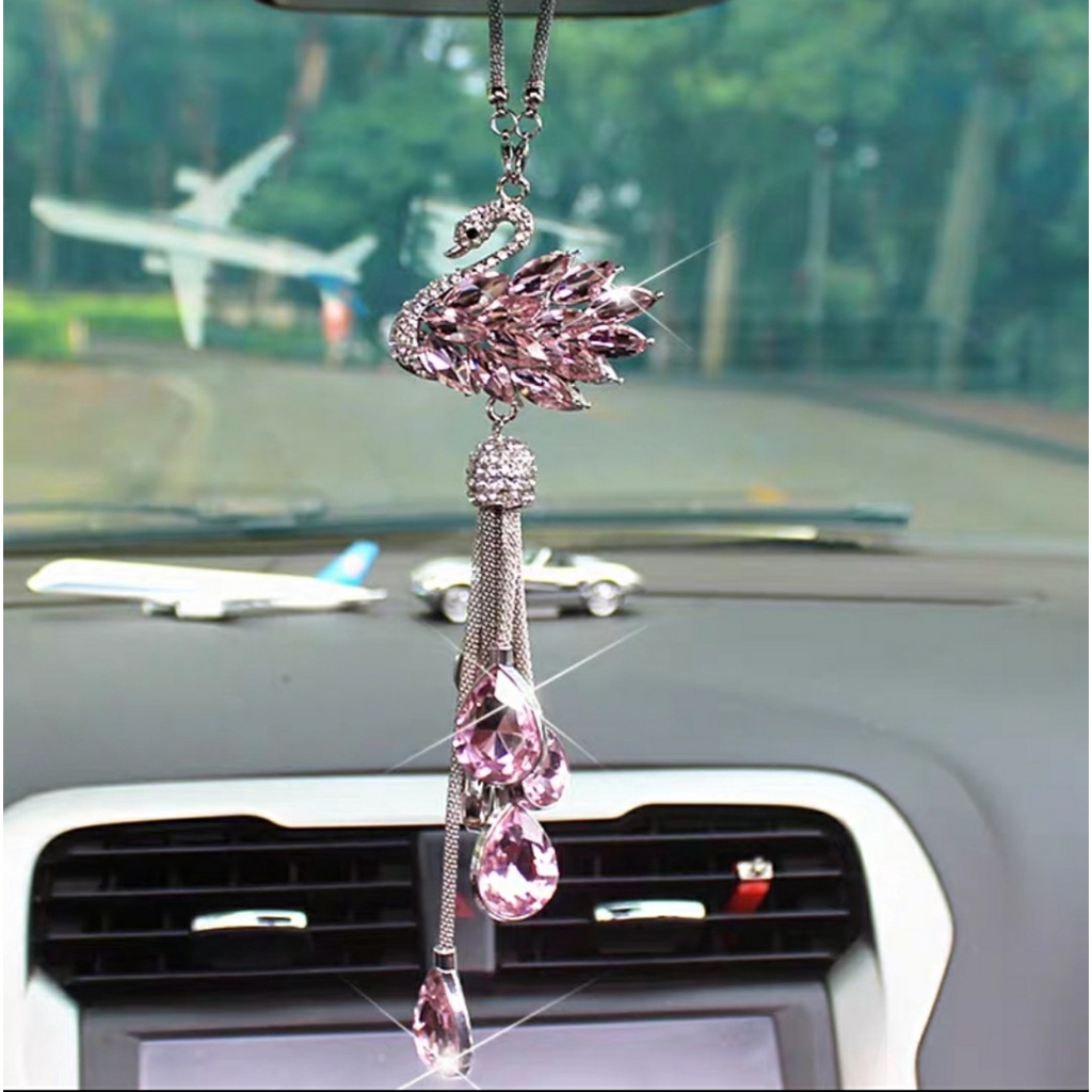 Treo gương chiếu hậu xe ô tô thiên nga - Khánh treo trang trí Gương chiếu hậu xe hơi