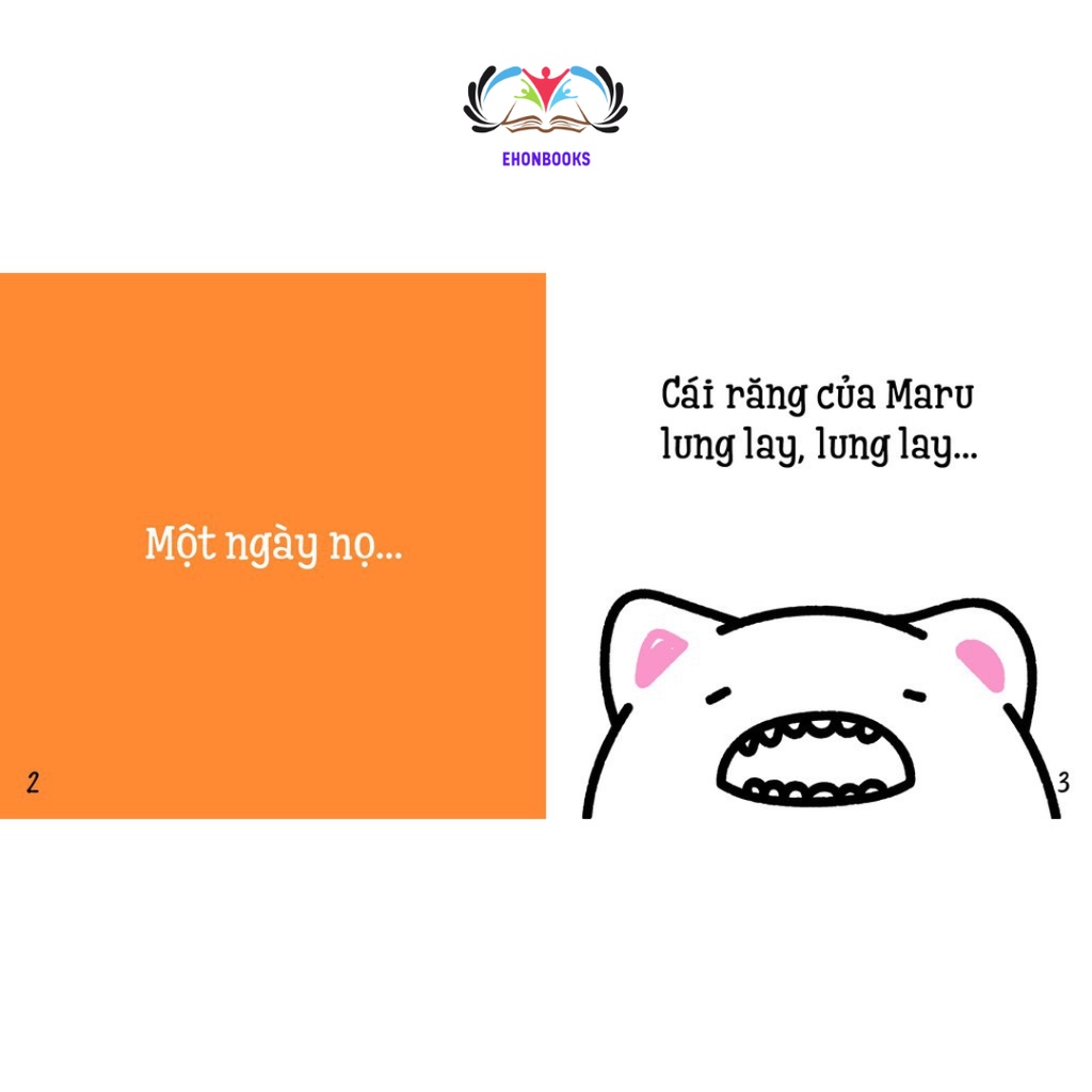 Sách ehon cho bé 2 tuổi - Maru rụng răng - Ehon nhật bản cho bé 2 8 tuổi wabooks
