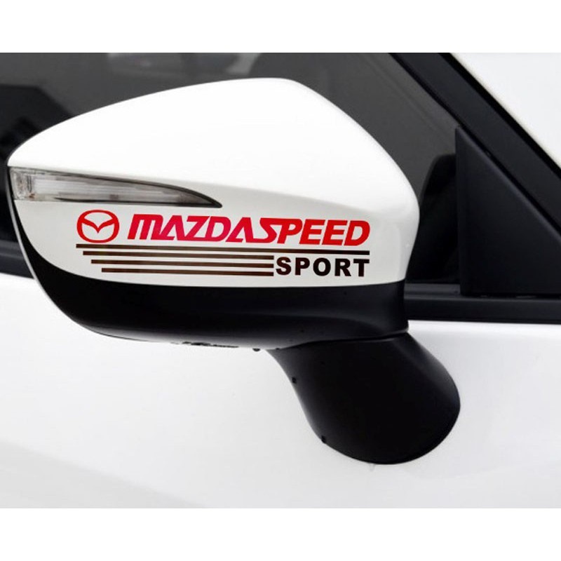 Bộ 2 Tem Dán Gương Chiếu Hậu Ô Tô MAZDA SPEED