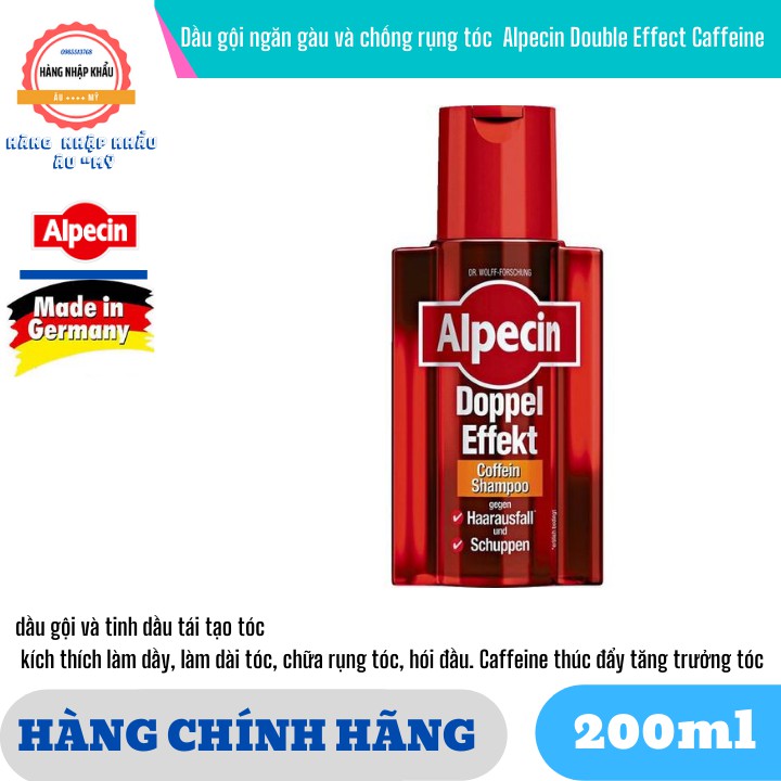 Dầu gội ngăn gàu và chống rụng tóc cho nam Alpecin Double Effect Caffeine Đức 200ml