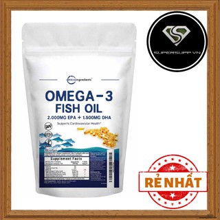 Viên uống bổ sung dầu cá hàm lượng cao Micro Ingredients Omega-3 Fish Oil (300 viên)