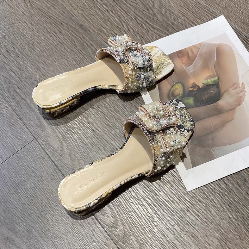 _ Dép RETHZ quai nơ đính full đá lấp lánh siêu đẹp