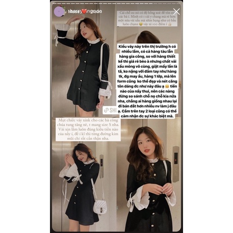 BEST SELLER - MINA DRESS - ĐẦM KAKHI ĐEN SANG CHẢNH PHA TAY TRẮNG