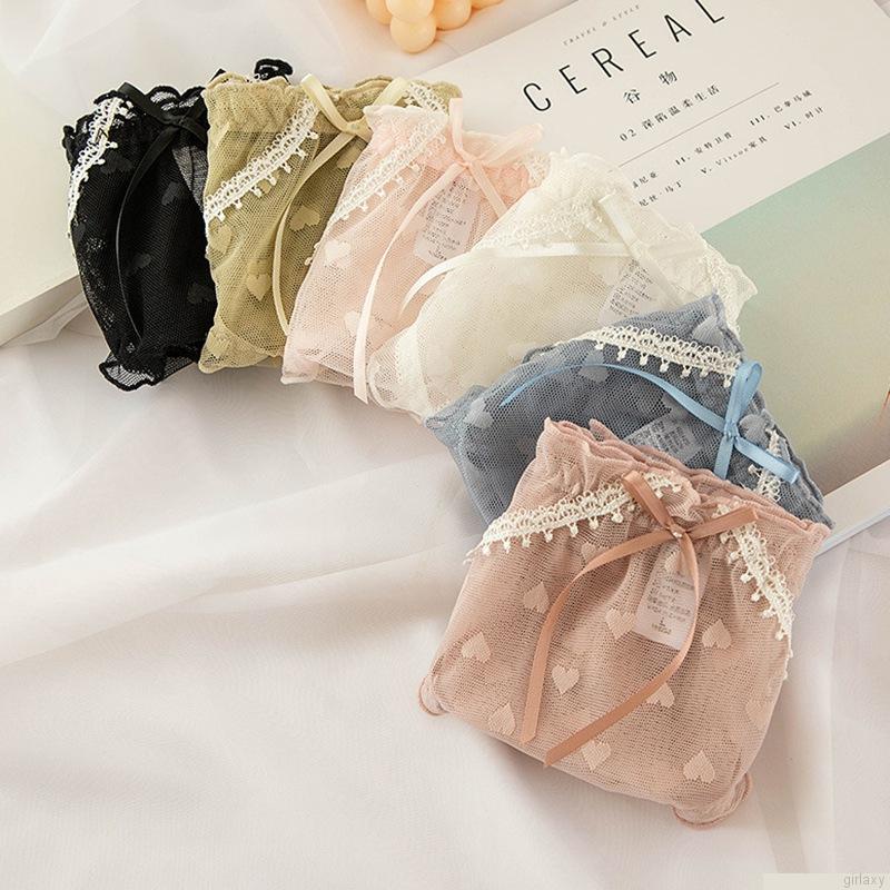 Quần lót mềm mại thoáng khí đính nơ quyến rũ xinh xắn dành cho nữ