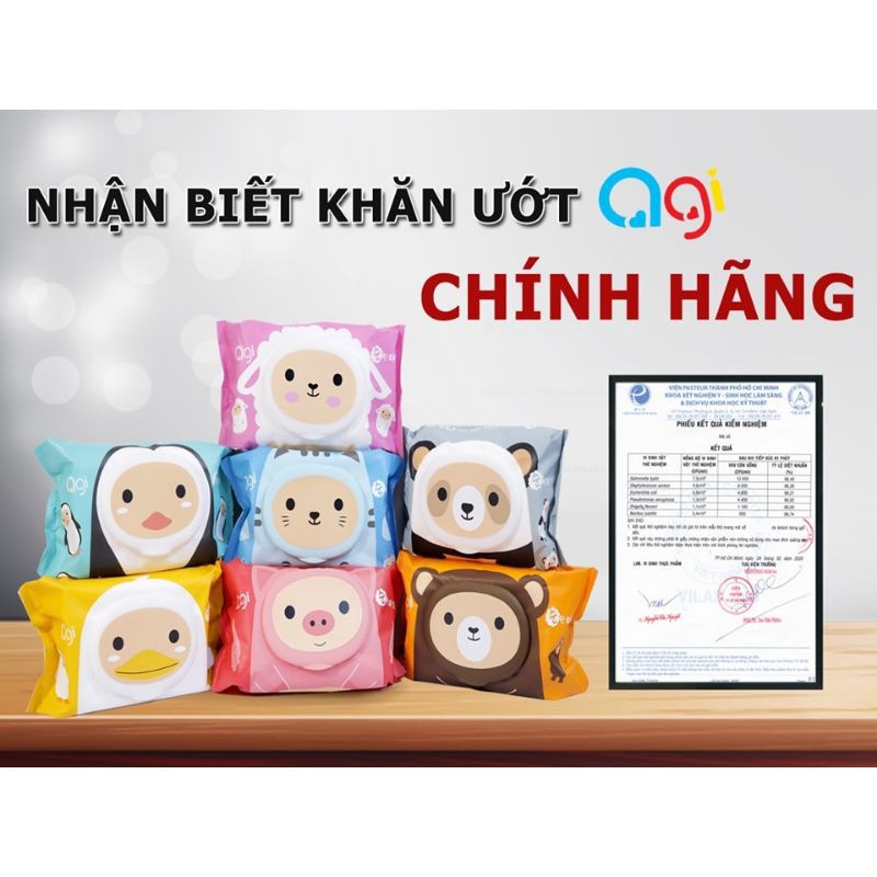 Gói 100 tờ khăn ướt AGI 100 tờ không mùi / an toàn cho bé