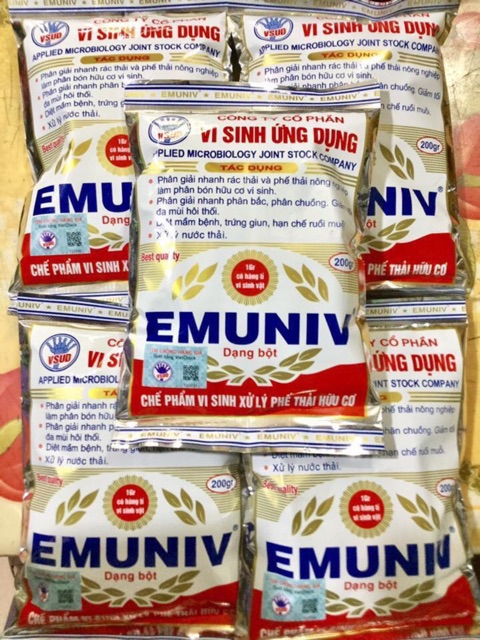 CHẾ PHẨM VI SINH XỬ LÝ PHẾ THẢI HỮU CƠ EMUNIV gói 200gr