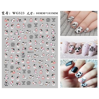 STICKER DÁN MÓNG HÌNH BÒ SỮA