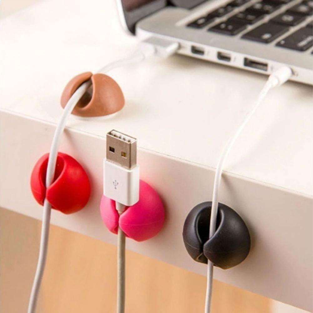 Set 4 Kẹp Cố Định Dây Cáp Bằng Cao Su Tiện Dụng Màu Sắc Ngẫu Nhiên