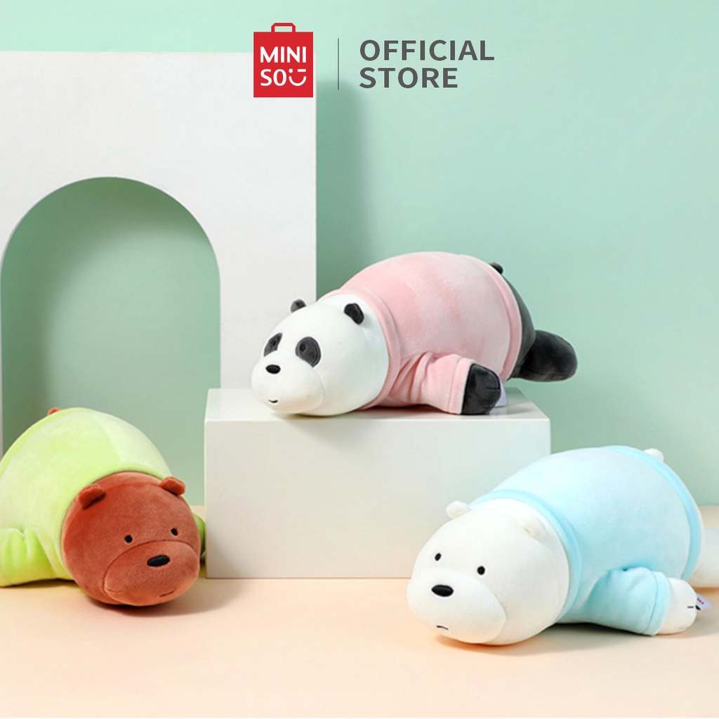 Gấu bông Miniso x We Bare Bears tư thế nằm sấp đáng yêu
