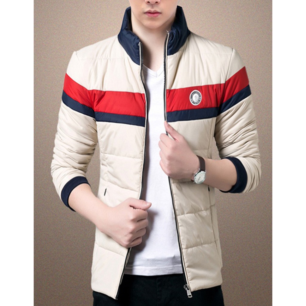 ÁO PHAO NAM CHẦN BÔNG 3 LỚP CAO CẤP AP04-TRẮNG KEM