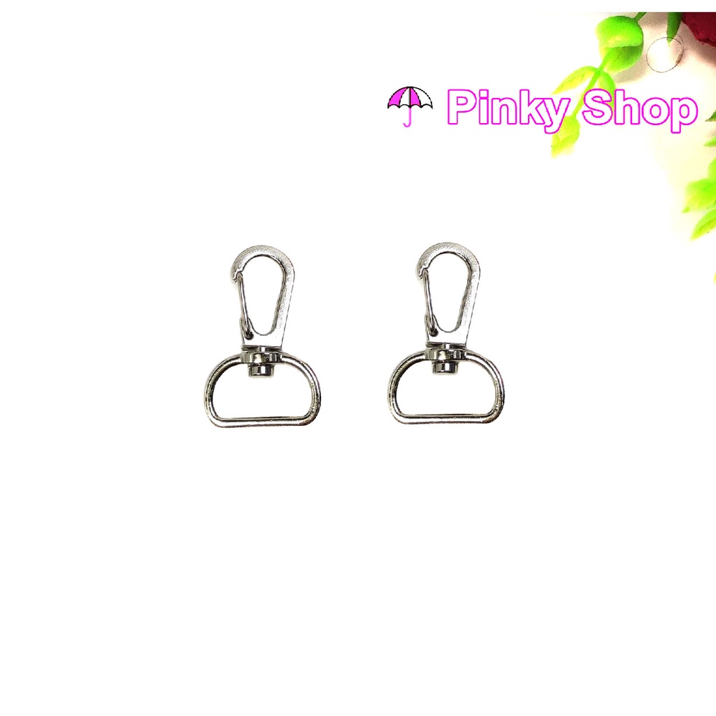 Khoen móc càng cua 2cm x 4cm màu trắng bạc làm phụ kiện balo túi xáchPinky Shop