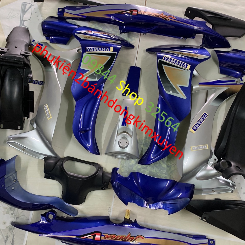 Bộ dàn áo xe Jupiter V màu Xanh Dương   PHANH ĐĨA,nhựa trắng nguyên sinh loại 1