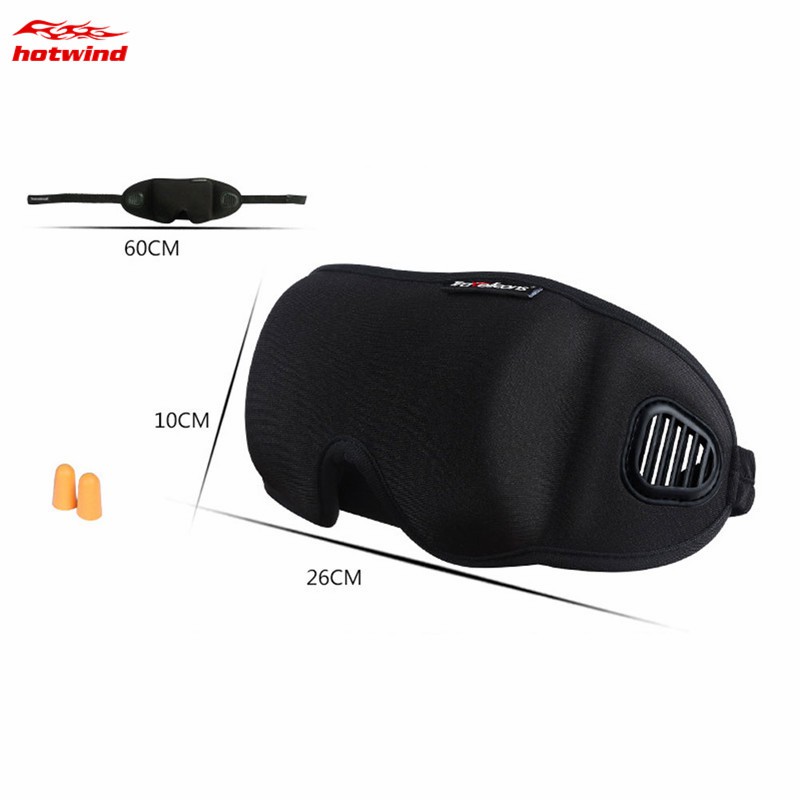 HW Portable 3D Eyeshade Sleeping Eye Mask Rest Sleep Eyepatch Padded Shade Cover with Earplugs