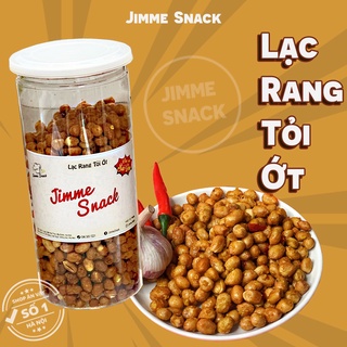 Lạc rang tỏi ớt hộp 500gr vị cay mặn đưa miệng | Jimme snack