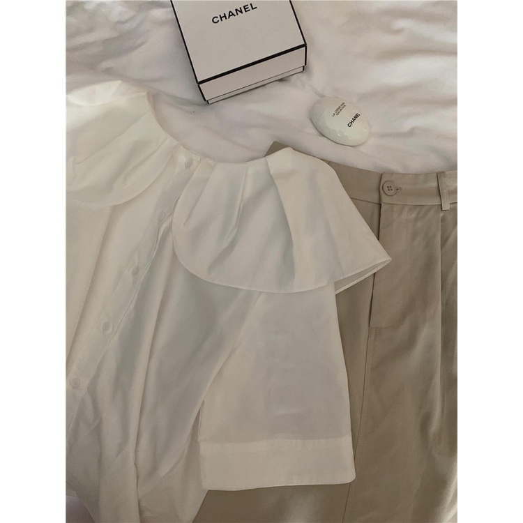 Áo Kiểu Tay Ngắn Cổ Bèo Thời Trang Dành Cho Nữ 50311