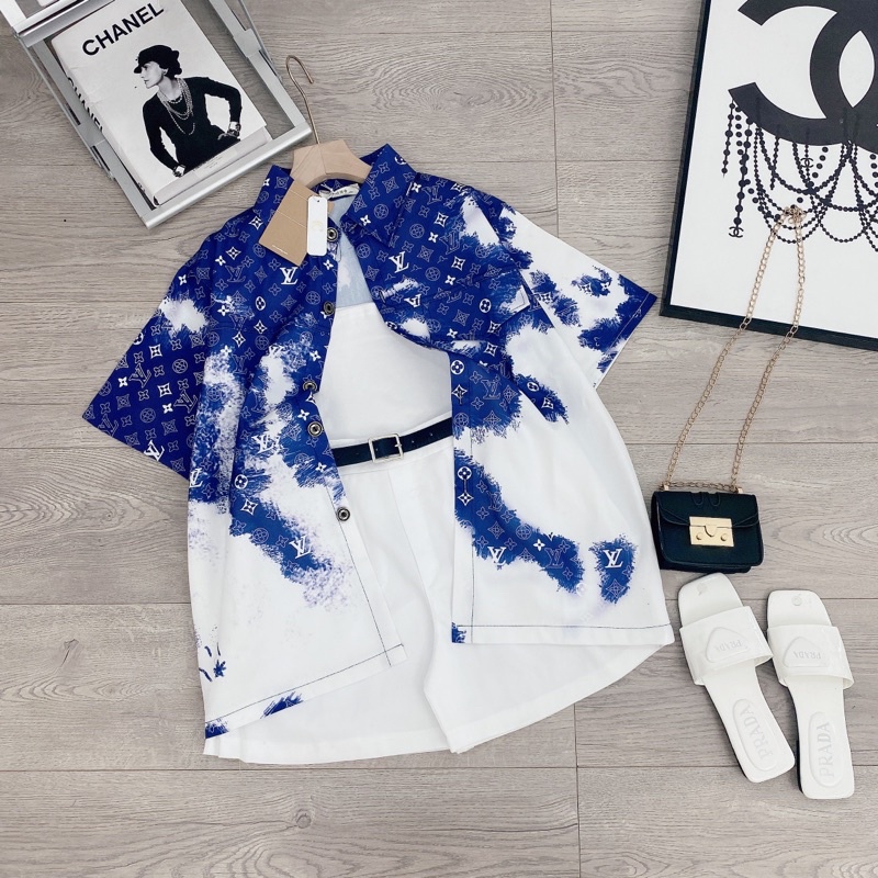 [ 𝐅𝐑𝐄𝐄 𝐒𝐇𝐈𝐏 ]  SÉT 4 CHI TIẾT SƠ MI LOANG L.V ÁO KAKI DẦY DẶN LOANG MÀU CÁ TÍNH