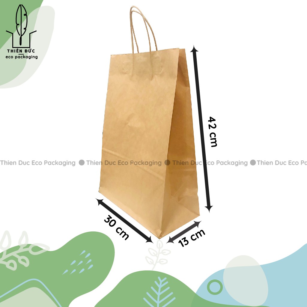 Combo 20 TÚI GIẤY XI MĂNG 42x30x13 cm KRAFT NHẬT CÓ QUAI DÙNG ĐỰNG QUẦN ÁO, QUÀ, THỰC PHẨM…