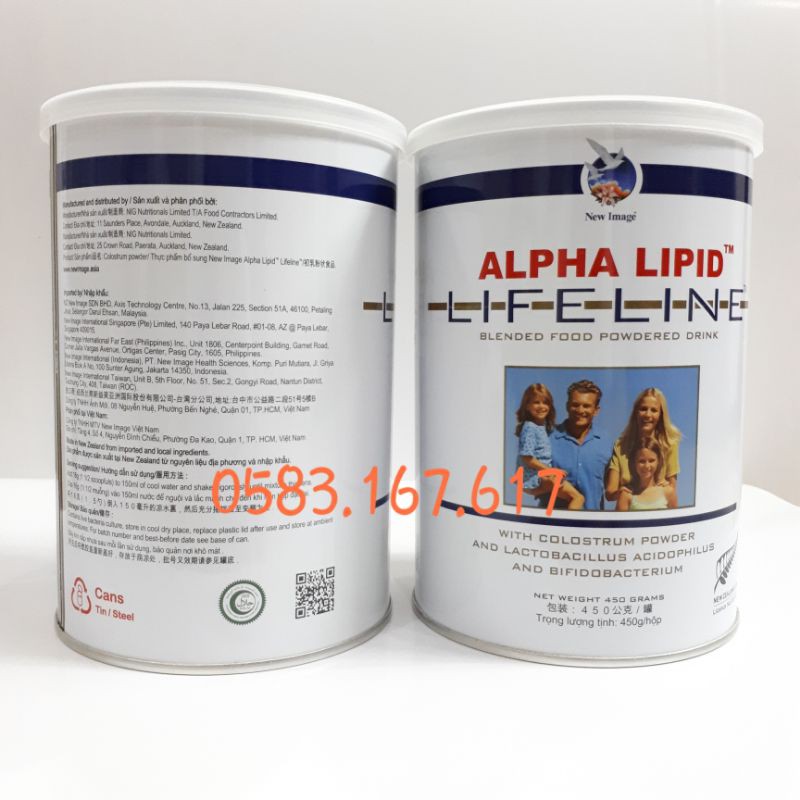 [CÓ HÓA ĐƠN] SỮA NON ALPHA LIPID LIFELINE 450G NHẬP KHẨU NEW ZEALAND