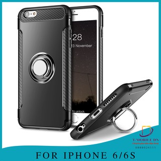 Ốp lưng iPhone 6 / iPhone 6s chống sốc carbon kèm Ring hít ôtô