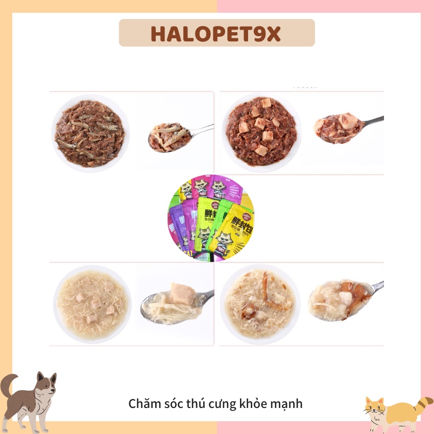 Thức ăn cho mèo, 100 gói Pate Wanpy Happy mix 6 vị thơm ngon bổ dưỡng cho mèo | BigBuy360 - bigbuy360.vn