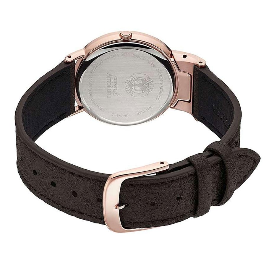 Đồng Hồ Nữ Citizen Đính Kim Cương Dây Da EG7072-19X - Mặt Nâu (Sapphire)
