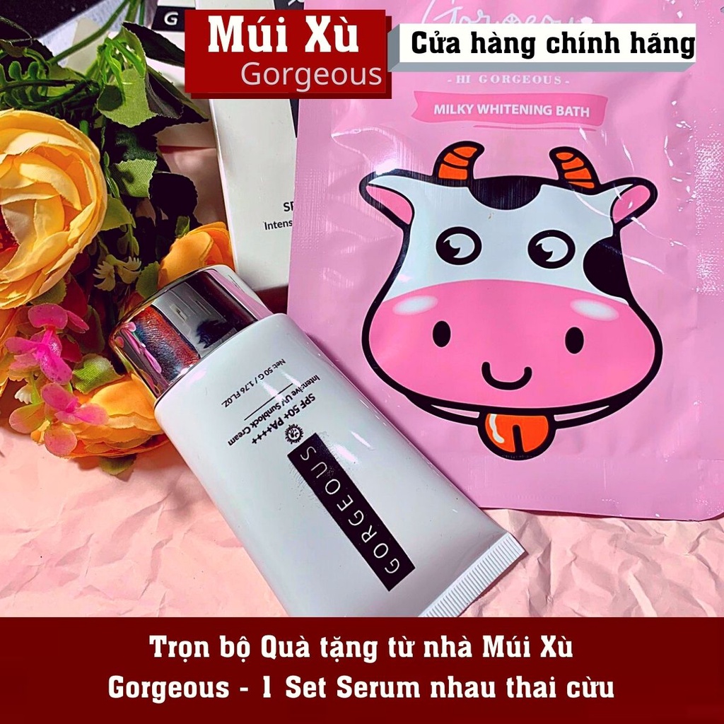 Kem chống nắng múi xù gorgeous dưỡng da, nâng tone tự nhiên, chống nước lâu trôi tuýp nhỏ 50G - SPF50+PA+++