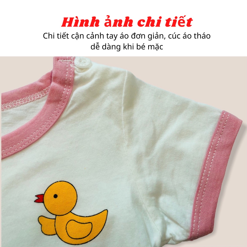 Bộ quần áo cho bé trai và bé gái FUHA, bộ cotton họa tiết hình hoa quả xinh xắn cho bé