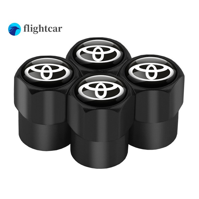 TOYOTA Set 4 Nắp Van Bánh Xe Hơi Bằng Nhôm Chuyên Dụng Cao Cấp