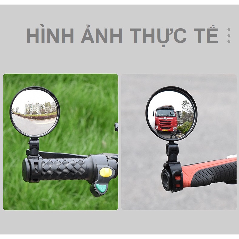 Bộ 2 Gương Chiếu Hậu Tròn dành cho Xe Đạp Thể Thao Địa Hình Xoay 360 Độ Giúp Đạp Xe An Toàn - Size lớn/nhỏ lựa chọn
