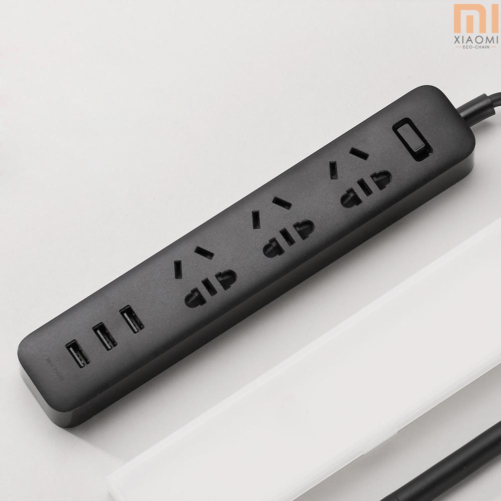 S☆S Xiaomi Mi Smart Power Socket Portable Strip Plug Adapter Fast Charging 3 USB Extension Socket Plug 3 Standard Socket