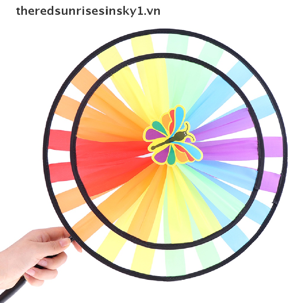 Chong chóng gió hai lớp nhiều màu sắc trang trí sân vườn