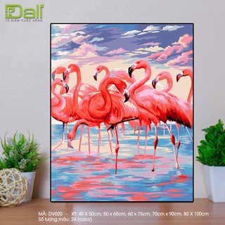 Tranh treo tường tự tô màu số hóa DALI Đàn Hạc DV020