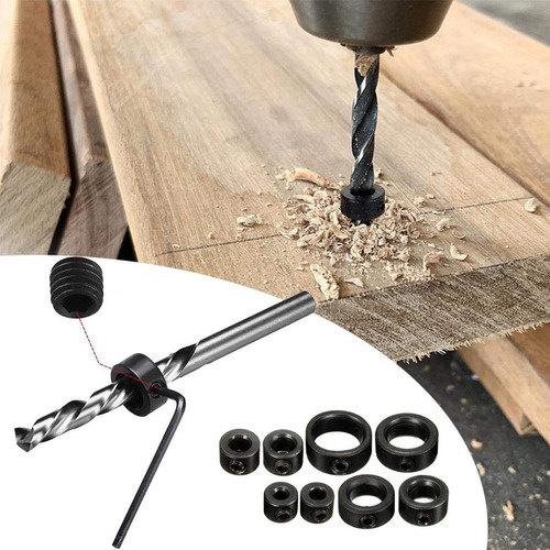 Bộ 8 vòng giới hạn mũi khoan - Vòng chặn mũi khoan điều chỉnh độ sâu lỗ khoan