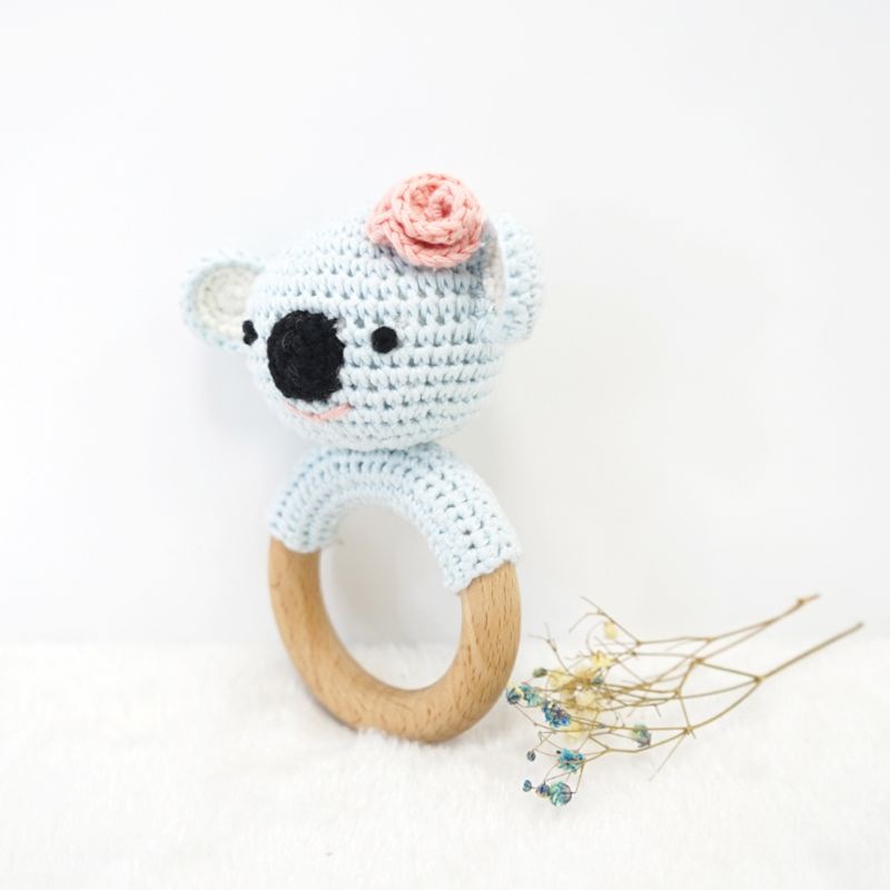 Đồ Chơi Vòng Nhẫn Móc Hình Gấu Koala DIY Dành Cho Bé Mọc Răng