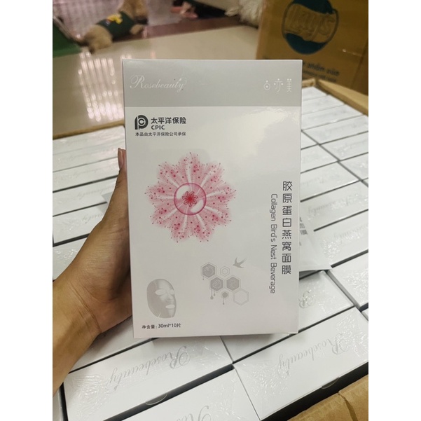 MẶT NẠ YẾN TƯƠI COLLAGEN ROSEBEAUTY - MẪU MỚI 2022