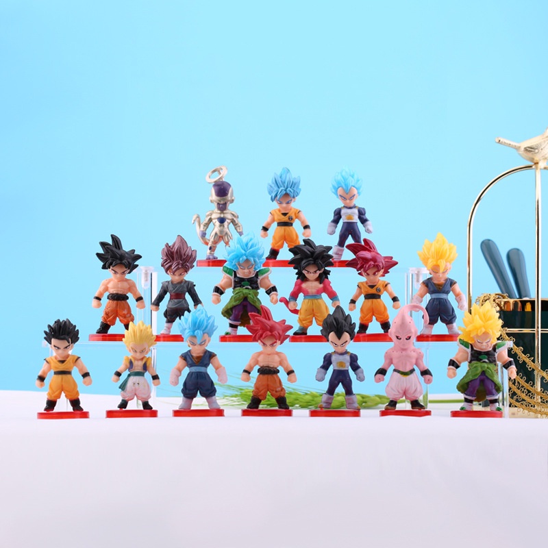 Mô hình NHÂN VẬT chibi goku mini dragon ball buu broly king vegeta super saiyan god dragonball Majin buu