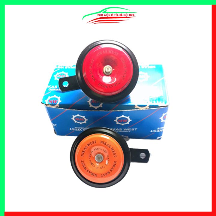 Bộ 2 còi ô tô đĩa Đức dùng điện 12V NW dùng cho ô tô xe máy