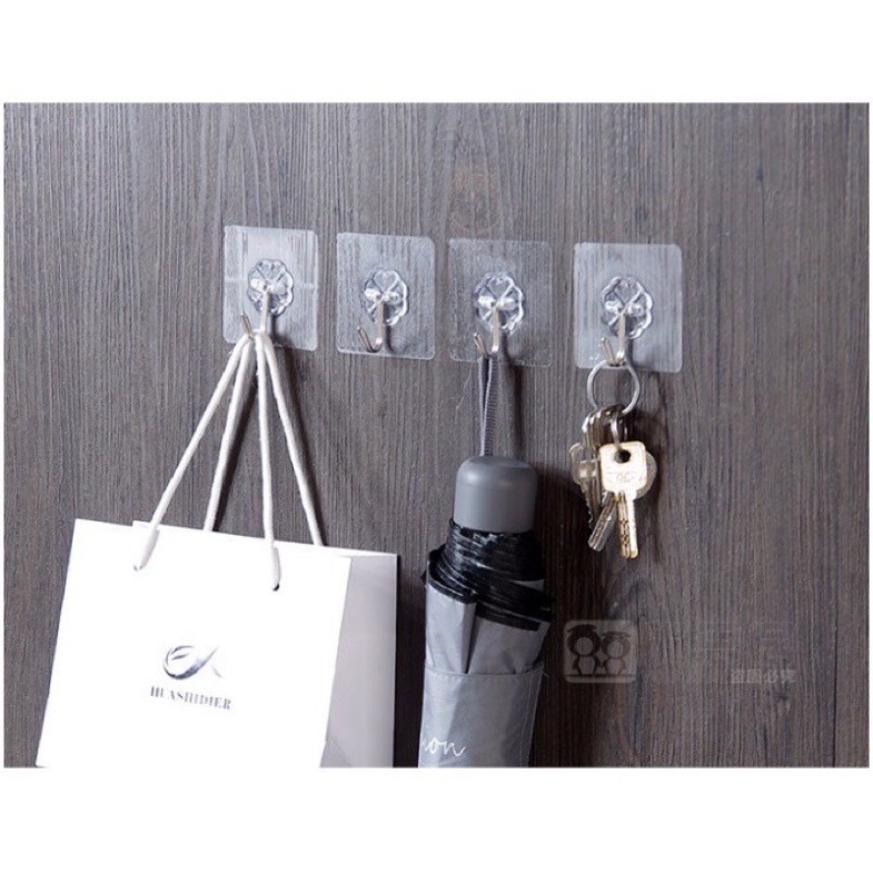 Combo 2 Móc Dán Chịu Lực Siêu Dính Trong Suốt Treo Lưới Trang Trí