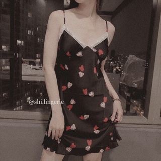 Váy ngủ hoạ tiết tim
